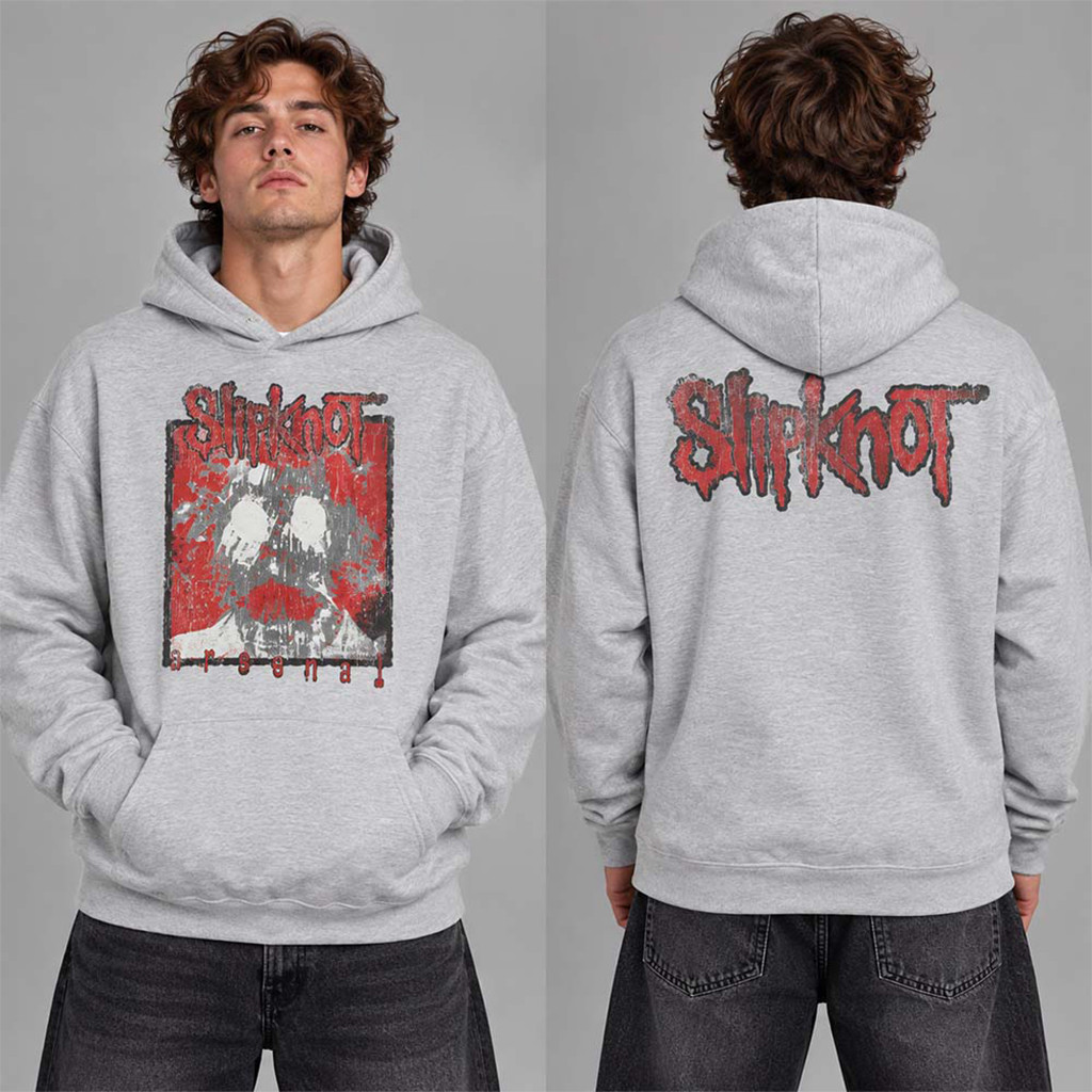 Slipknot Arsenal Grey Hoodie Slipknot Merch Cool Gifts For Music Lovers