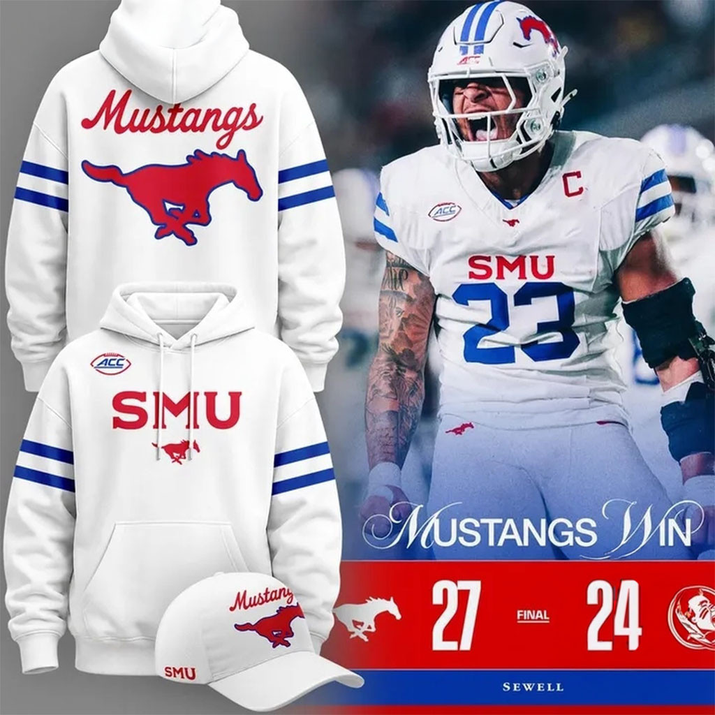 SMU Mustangs Football 2026 Score Winer 27 24 Hoodie SMU Mustangs Merch Football Fan Gift SMU Mustangs Football 2026 Score Winer 27 24 Hoodie SMU Mustangs Merch Football Fan Gift