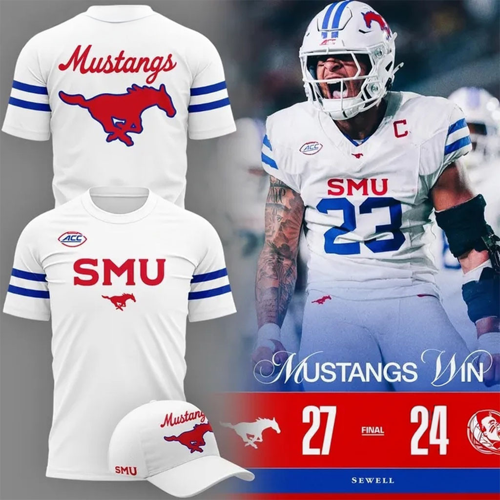 SMU Mustangs Football 2026 Score Winer 27 24 Shirt SMU Mustangs Merch Presents For Football Fans