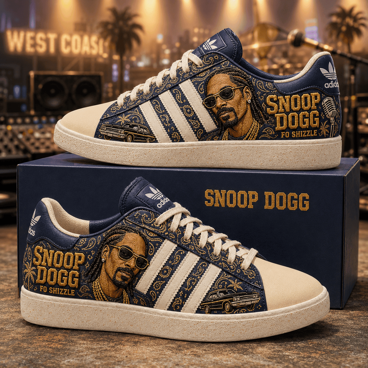 Snoop Dogg Merch West Coast Hip Hop Sneakers Fo Shizzle Rap Music Shoes Gifts For Snoop Dogg Fans