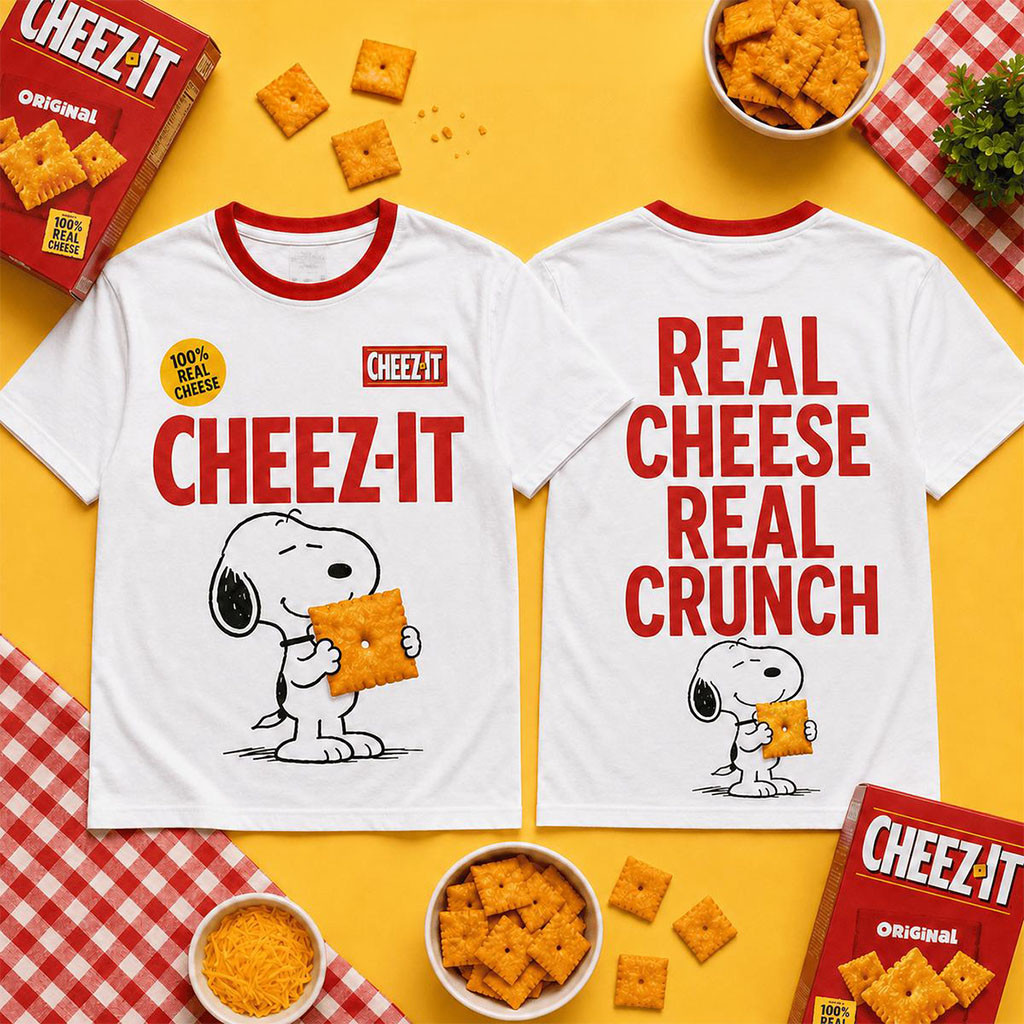 Snoopy Cheez-It Real Cheese Real Crunch Graphic T-Shirt Funny Snoopy Shirt Gifts For BFF Snoopy Cheez-It Real Cheese Real Crunch Graphic T-Shirt Funny Snoopy Shirt Gifts For BFF