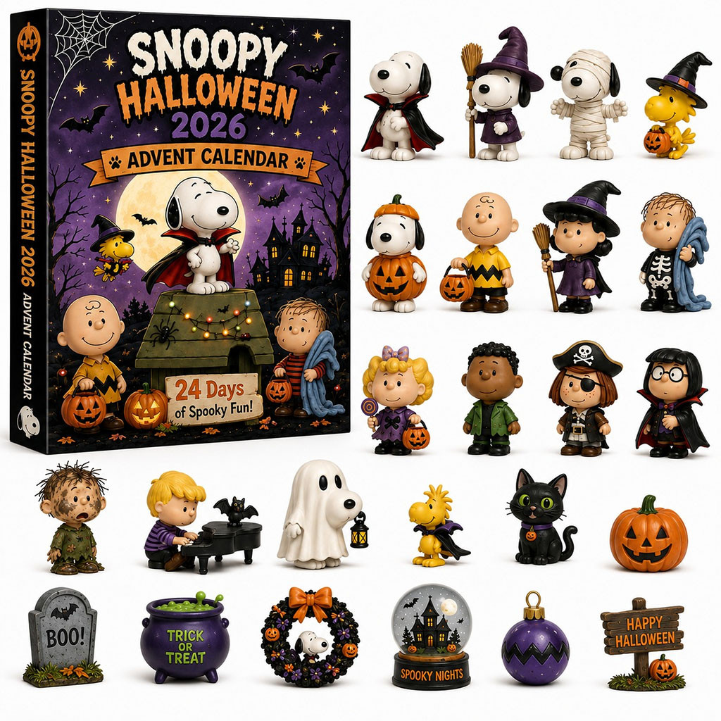 Snoopy Halloween 2026 Advent Calendar 24 Days Spooky Mystery Ornaments Halloween Countdown Gift