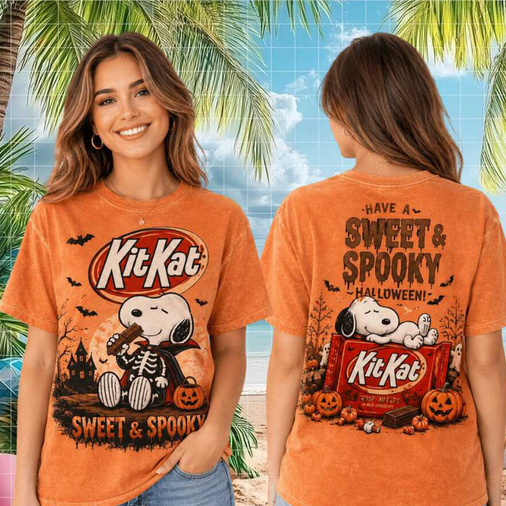 Snoopy Kit Kat Sweet And Spooky Halloween Fall Shirt Funny Snoopy Tees Gift For Halloween