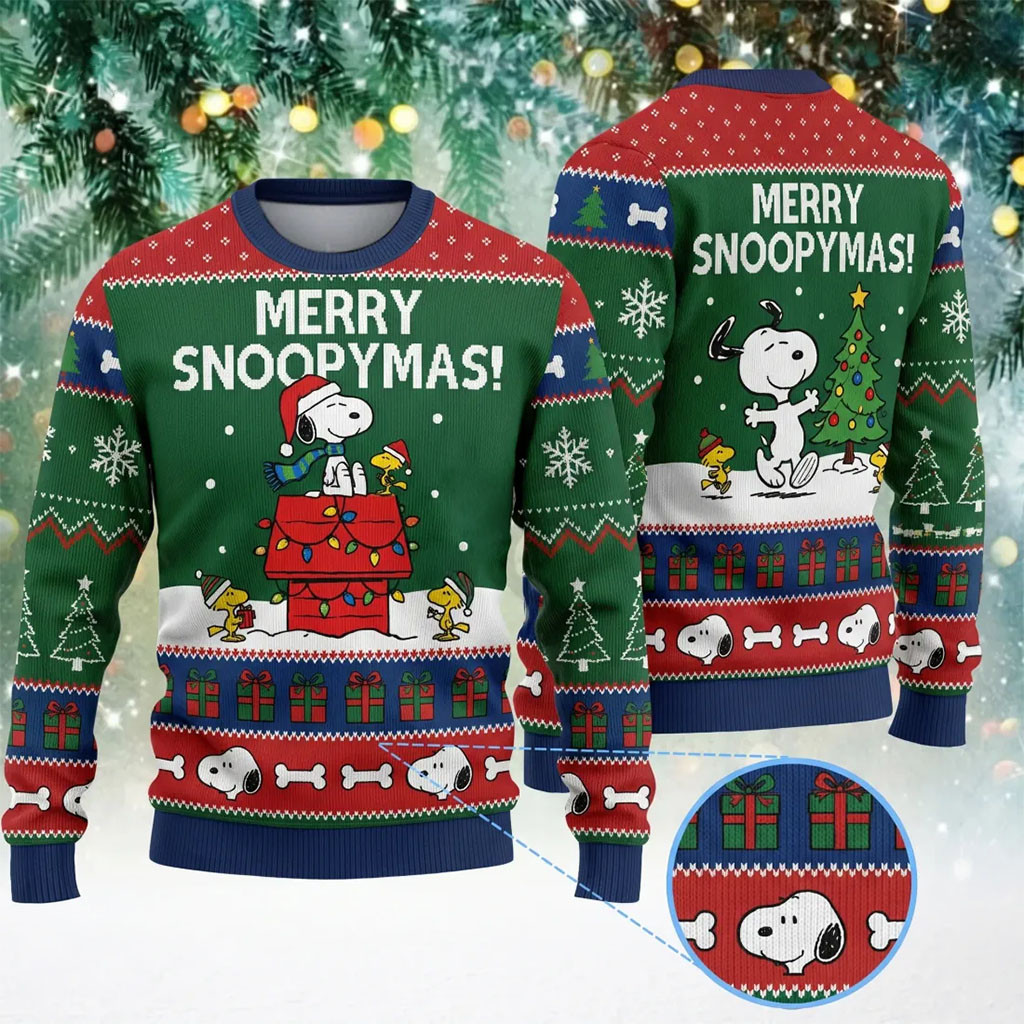 Snoopy Merry Snoopymas Green Ugly Christmas Sweater Holiday Clothing Gifts For Snoopy Fan Snoopy Merry Snoopymas Green Ugly Christmas Sweater Holiday Clothing Gifts For Snoopy Fan