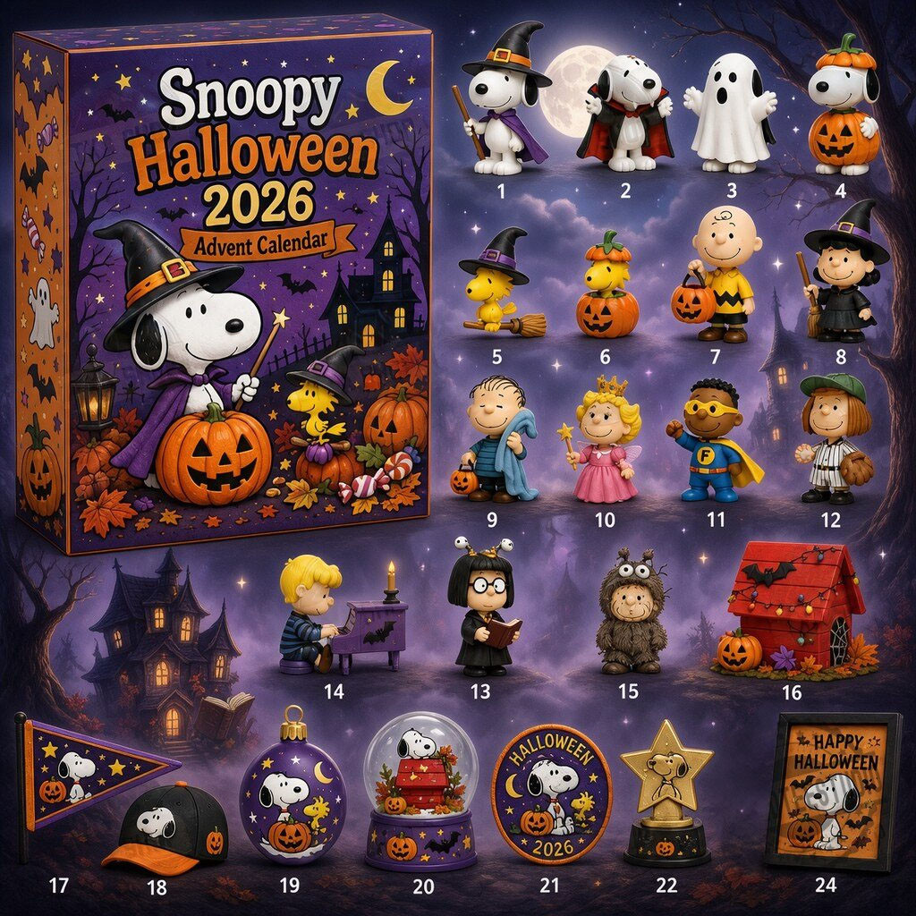 Snoopy Movie Peanuts Halloween 2026 Advent Calendar Snoopy Merch Spooky Gift For Son