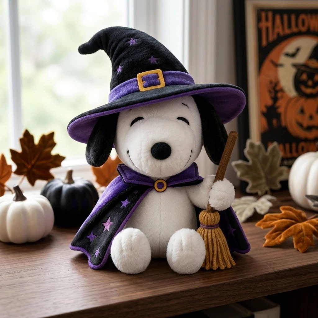 Snoopy Purple Witch Spooky Halloween Peanuts Collector Plush Pillow Snoopy Merch Halloween Gift
