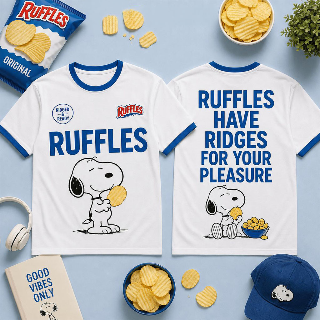 Snoopy Ruffles Ridged Ready Graphic T-Shirt Funny Snoopy Apparel Gifts For Friends Snoopy Ruffles Ridged Ready Graphic T-Shirt Funny Snoopy Apparel Gifts For Friends