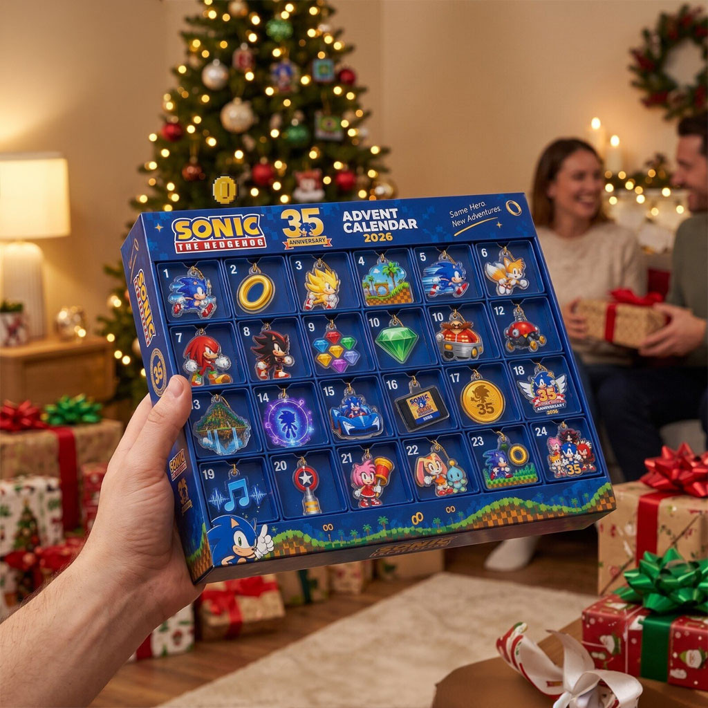 Sonic The Hedgehog 35th Anniversary Advent Calendar 2026 24 Days Christmas Ornaments Box