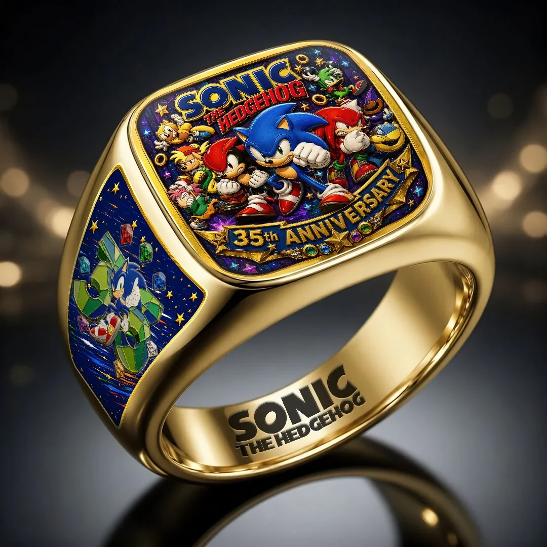 Sonic The Hedgehog 35th Anniversary Ring Sonic The Hedgehog Merch Best Gifts For Game Lovers