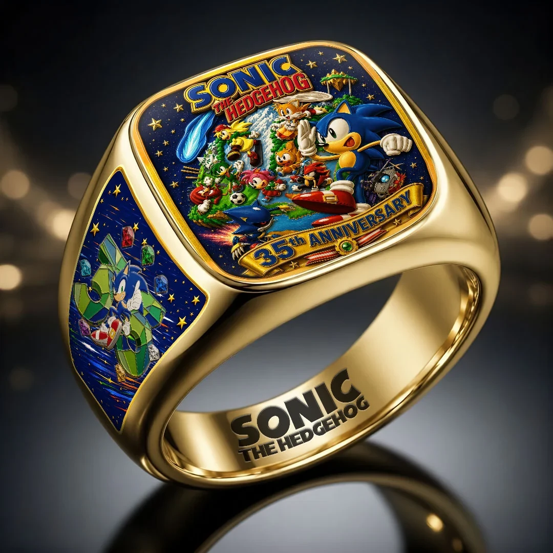 Sonic The Hedgehog 35th Anniversary Ring Sonic The Hedgehog Merch Gifts For Gamers