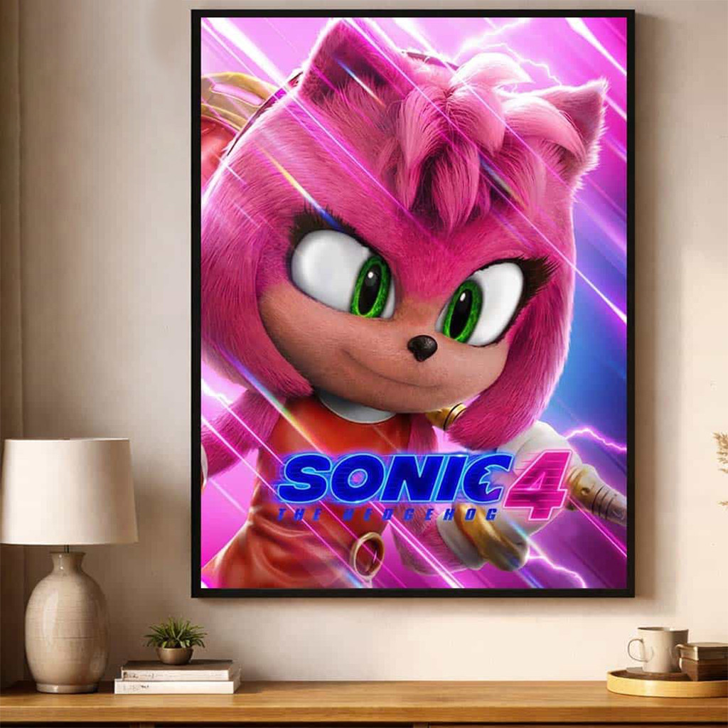 Sonic The Hedgehog 4 Amy Rose Only In Theaters March 19 2027 Poster Sonic The Hedgehog Merch