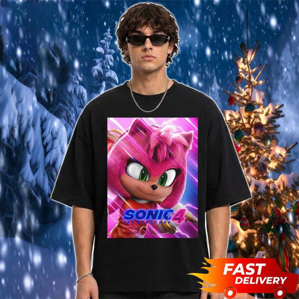 Sonic The Hedgehog 4 Amy Rose Only In Theaters March 19 2027 T-Shirt Sonic The Hedgehog Merch