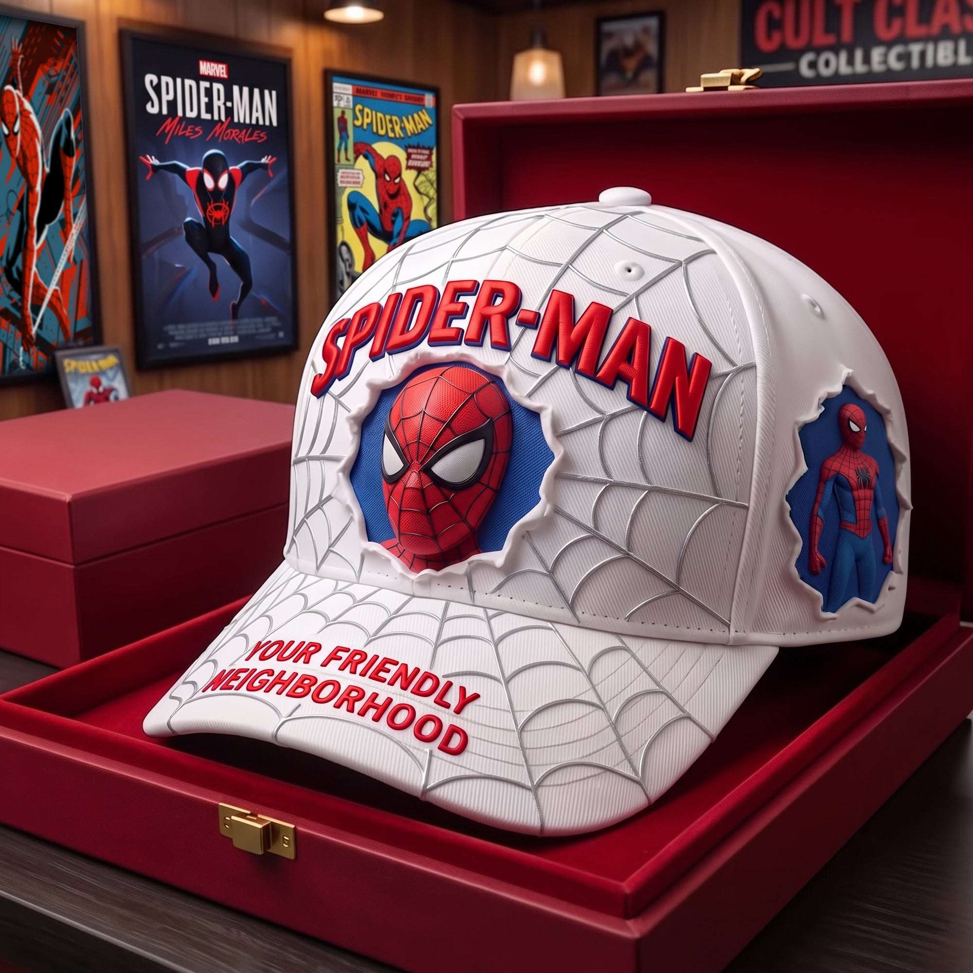 Spider-Man Your Friendly Neighborhood Hat Spider Web Hat Spider-Man Merch Superhero Fan Gifts Spider-Man Your Friendly Neighborhood Hat Spider Web Hat Spider-Man Merch Superhero Fan Gifts