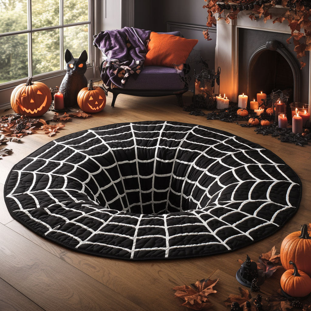Spiderfall Pit Quilted Round Mat Living Room Furnishing Ideas Awesome Halloween Gifts