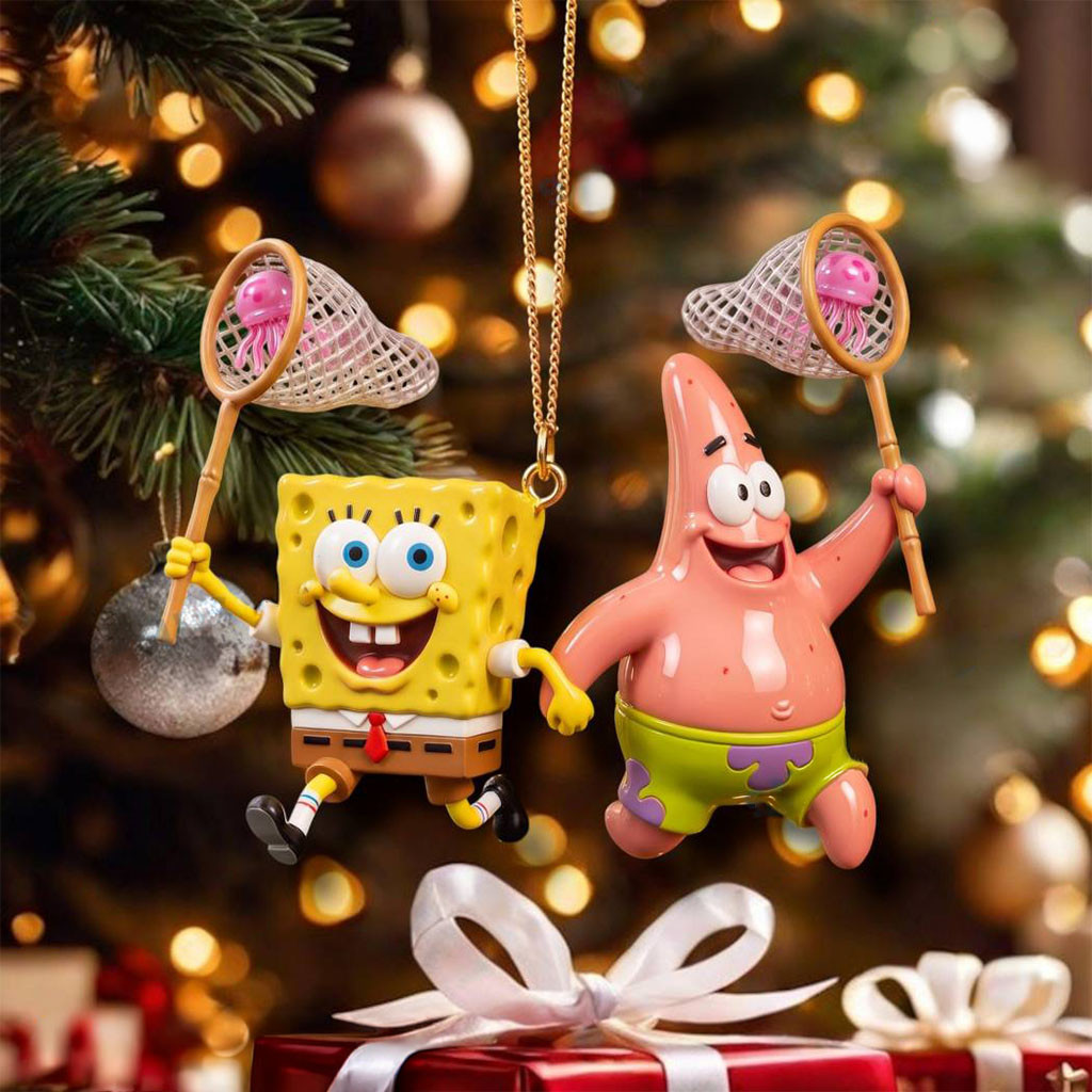 Spongebob SquarePants And Patrick Star Jellyfishing Ornament Holiday Tree Decoration Spongebob SquarePants And Patrick Star Jellyfishing Ornament Holiday Tree Decoration