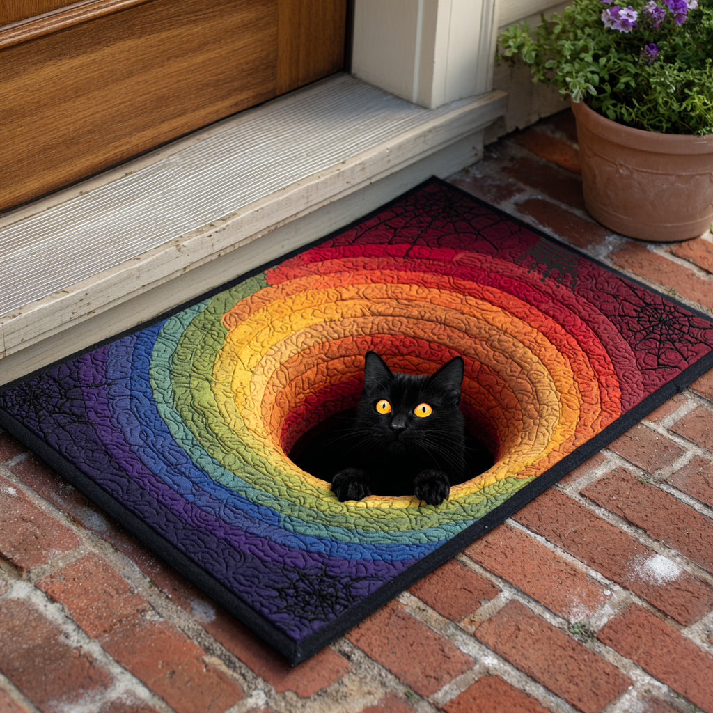 Spooky Black Cat Doormat Outdoor Halloween Door Mat Halloween Gifts For Cat Lovers