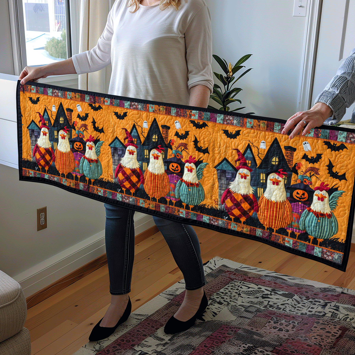 Spooky Farmyard Quilted Table Runner Spooky Centerpiece Halloween Present Ideas