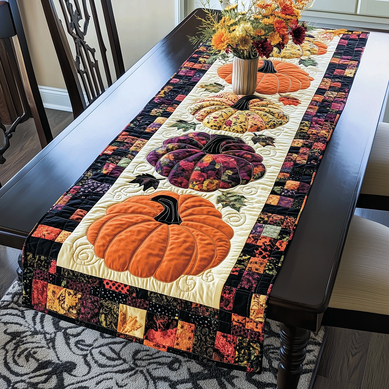 Spooky Harvest Quilted Table Runner Halloween Table Decor Halloween Ideas For Gifts
