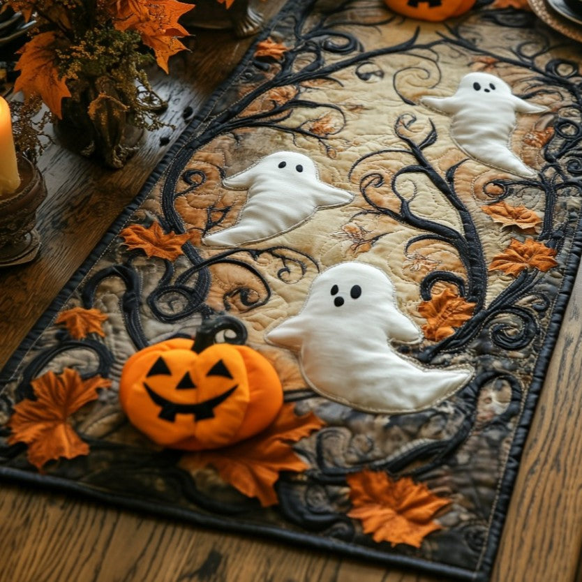 Spooky Jitters Quilted Table Runner Dining Room Decor Ideas Halloween Inspired Gifts