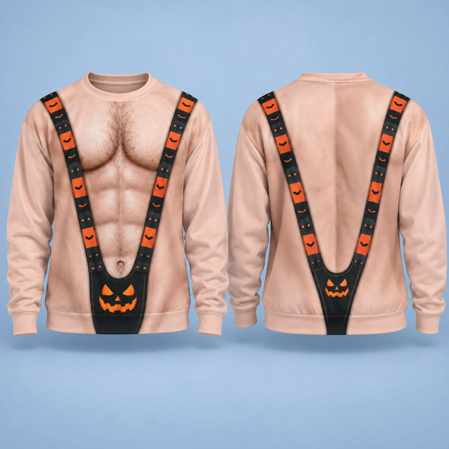 Spooky Mankini Halloween Ugly Sweatshirt Funny Muscle Body Pumpkin Costume Crewneck Him Gifts Spooky Mankini Halloween Ugly Sweatshirt Funny Muscle Body Pumpkin Costume Crewneck Him Gifts