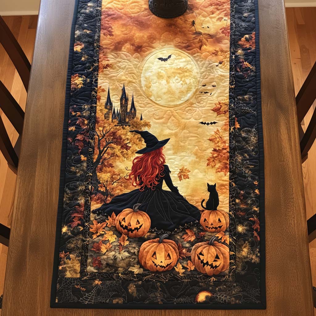 Spooky Night Quilted Table Runner Decor Table Halloween Halloween Goodie Ideas