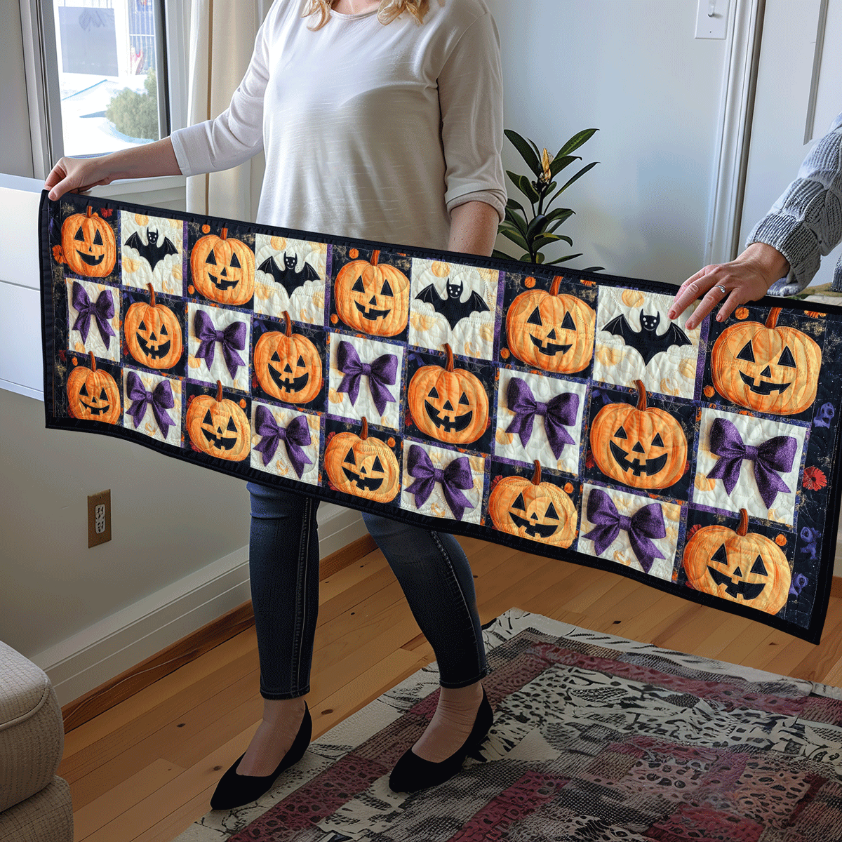 Spooky Night Quilted Table Runner Halloween Decorations For A Table Halloween Themed Presents