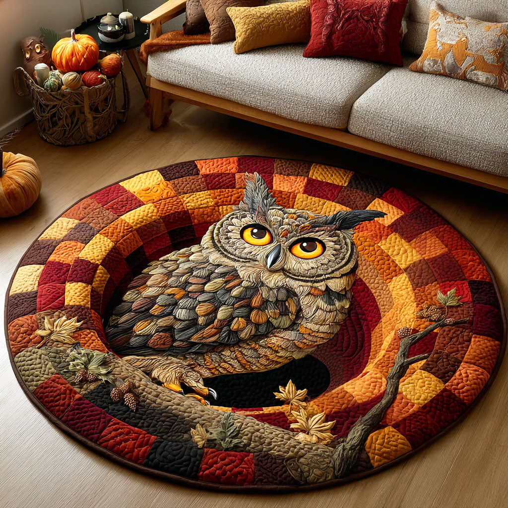 Spooky Owl Quilted Round Mat Horror Room Decor New House Gifts Spooky Owl Quilted Round Mat Horror Room Decor New House Gifts