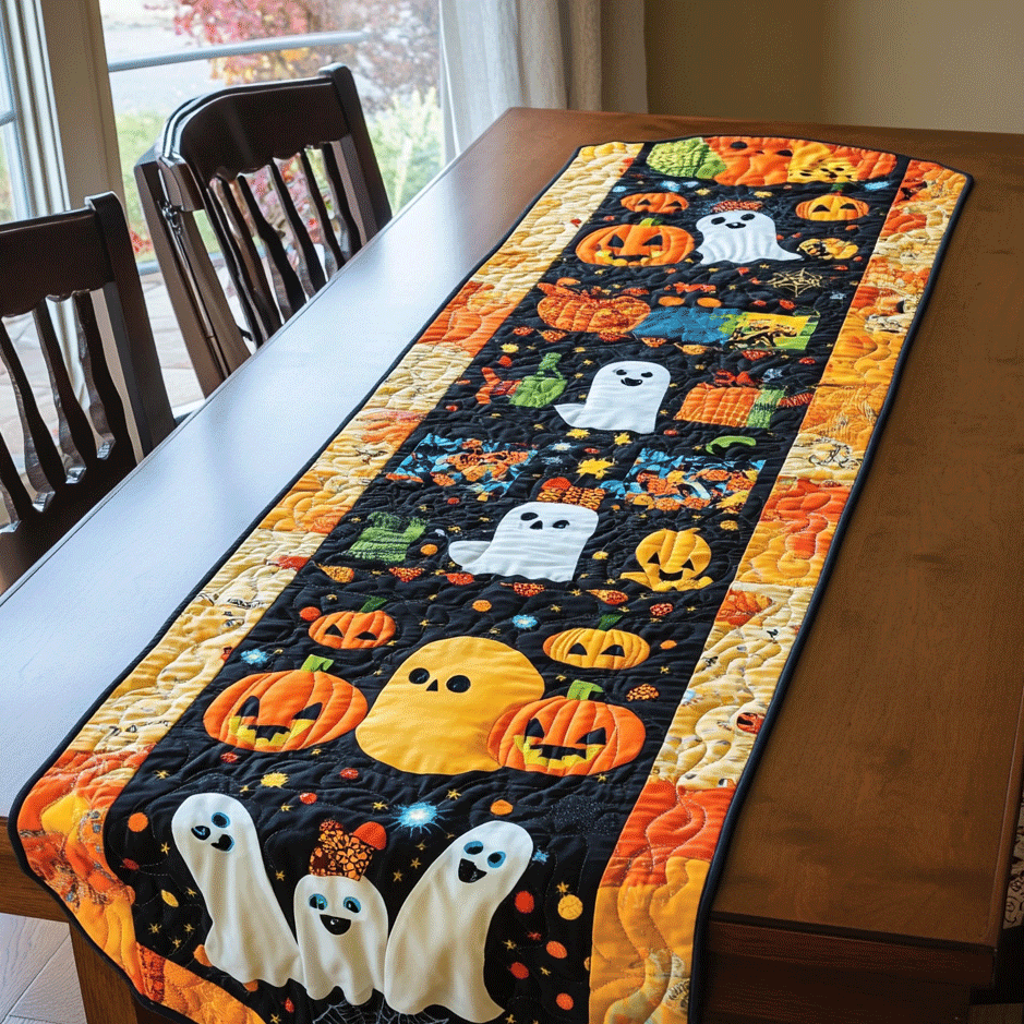 Spooky Season Halloween Quilted Table Runner Dining Table Decor Best Halloween Gifts