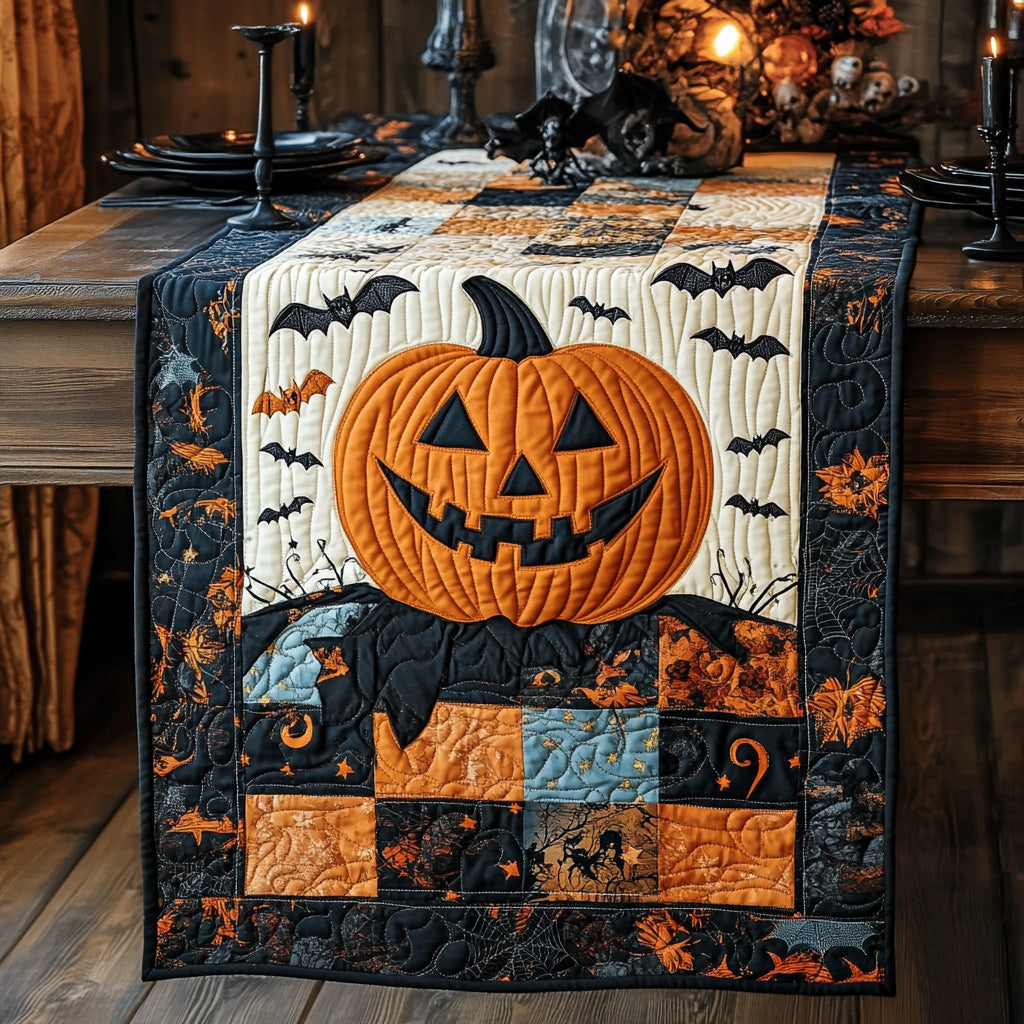 Spooky Smile Quilted Table Runner Dinner Table Decor Awesome Halloween Gifts