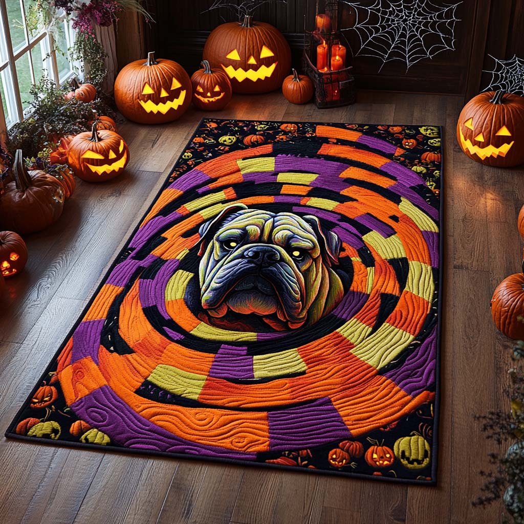 Spooky Spiral Bulldog Area Rug Best Area Rug Halloween Family Gifts Spooky Spiral Bulldog Area Rug Best Area Rug Halloween Family Gifts