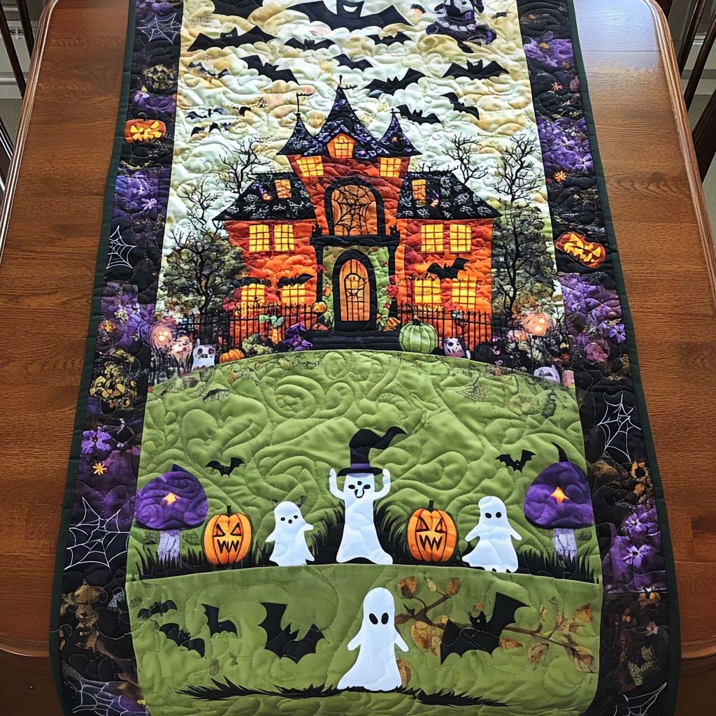 Spooky Stack Quilted Table Runner Dining Room Table Runners Birthday Halloween Gifts