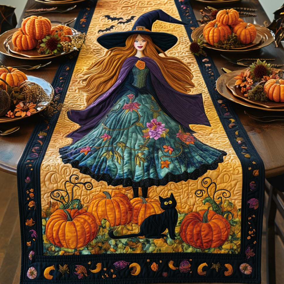 Spooky Whimsy Quilted Table Runner Spooky Table Decor Black Cat Gifts For Her Spooky Whimsy Quilted Table Runner Spooky Table Decor Black Cat Gifts For Her