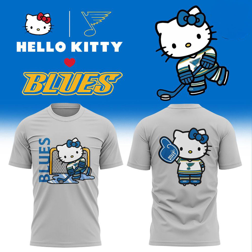 St Louis Blues X Hello Kitty 2026 2027 T-Shirt St Louis Blues Merch Cute Gift For Hockey Fans