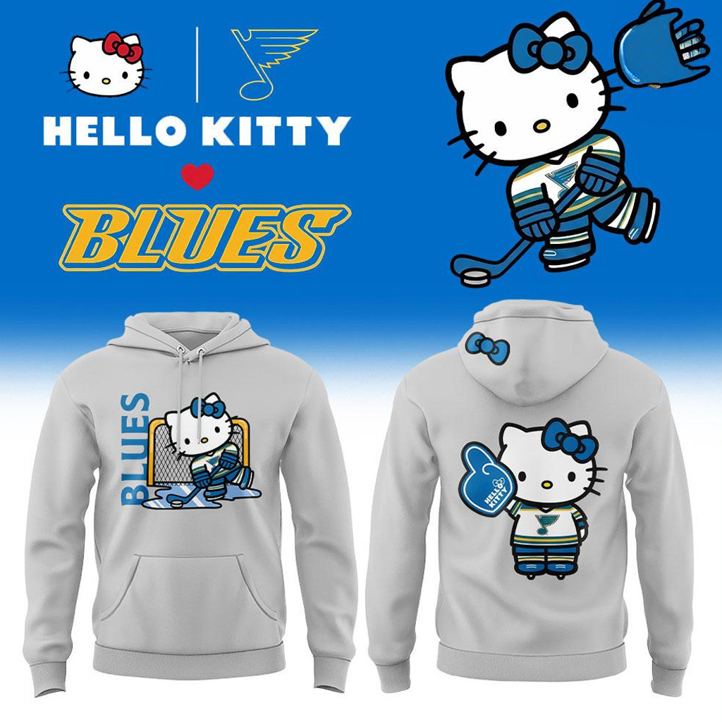 St Louis Blues X Hello Kitty NHL 2026 2027 Hoodie Blues Merch Kawaii Gift For Hockey Fans St Louis Blues X Hello Kitty NHL 2026 2027 Hoodie Blues Merch Kawaii Gift For Hockey Fans