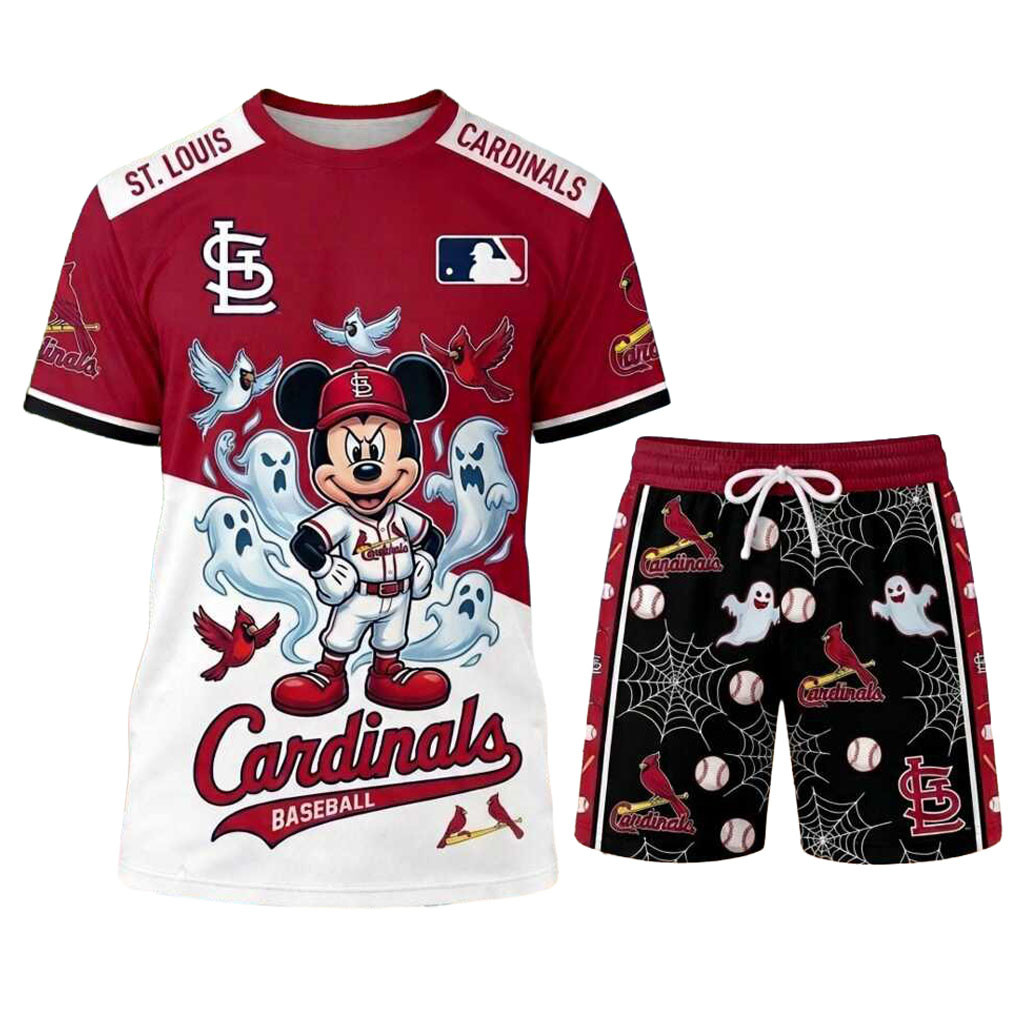 St Louis Cardinals Mickey Mouse Halloween Shirt And Shorts St Louis Cardinals Merch Fan Gifts