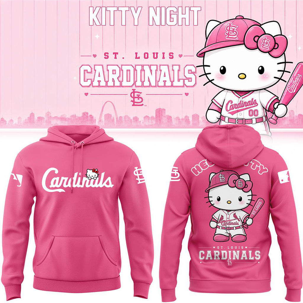 St Louis Cardinals x Hello Kitty Night 2026 Pink Hoodie Cardinals Merch Gifts For Baseball Fans