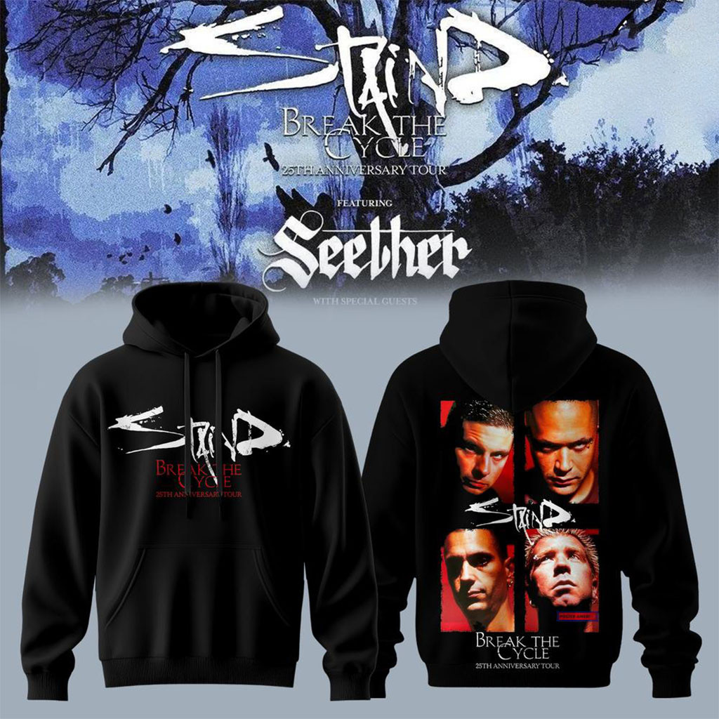 Staind Break The Cycle 25th Anniversary Tour 2026 Hoodie Staind Band Merch Gift For Music Lover Staind Break The Cycle 25th Anniversary Tour 2026 Hoodie Staind Band Merch Gift For Music Lover