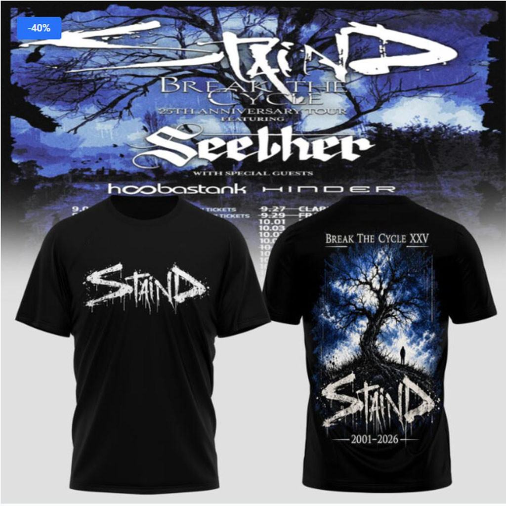 Staind Break The Cycle 25th Anniversary Tour T-Shirt Staind Merch Gift Ideas For Music Lovers Staind Break The Cycle 25th Anniversary Tour T-Shirt Staind Merch Gift Ideas For Music Lovers