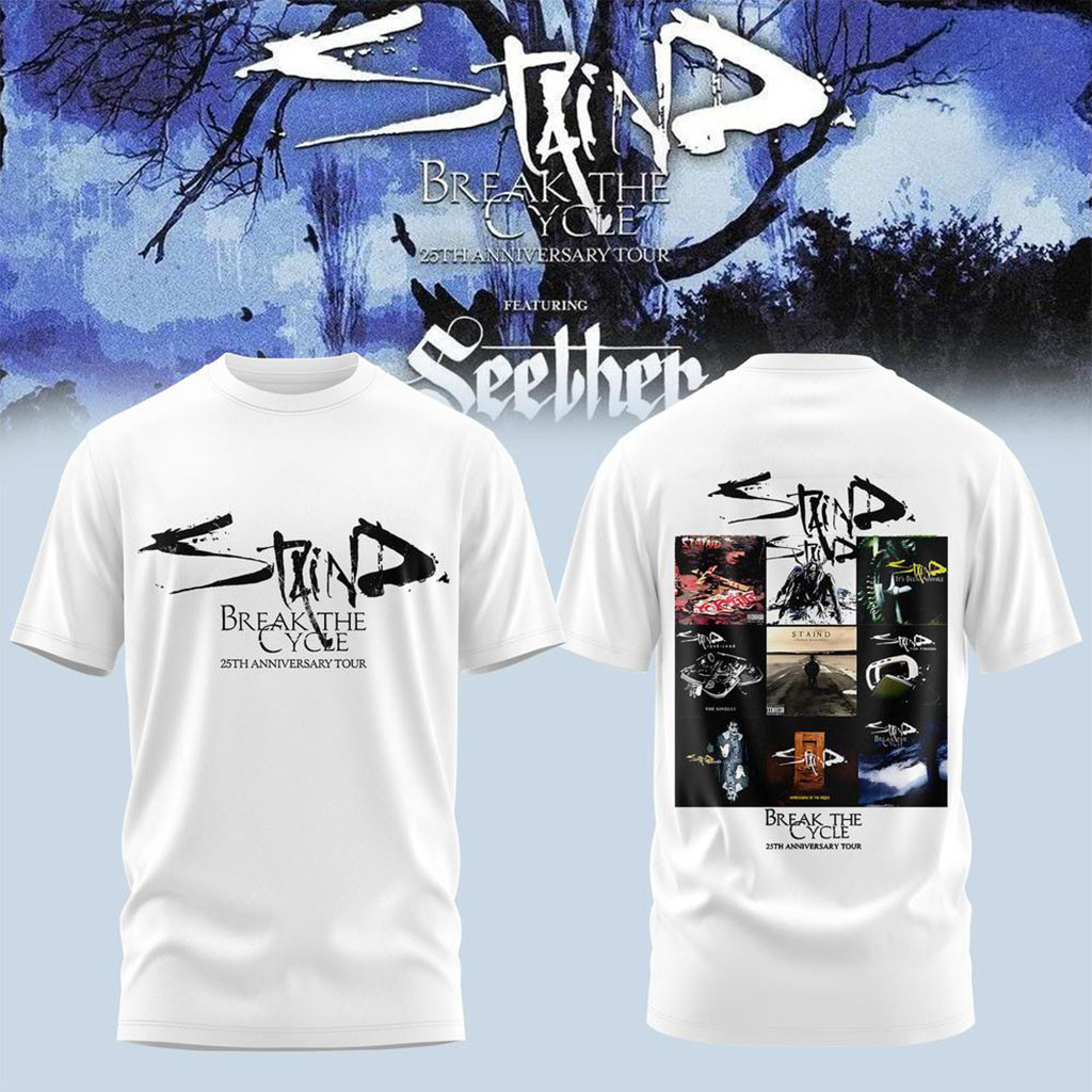 Staind Merch Break The Cycle 25th Anniversary Tour 2026 T-Shirt Presents For Music Lovers