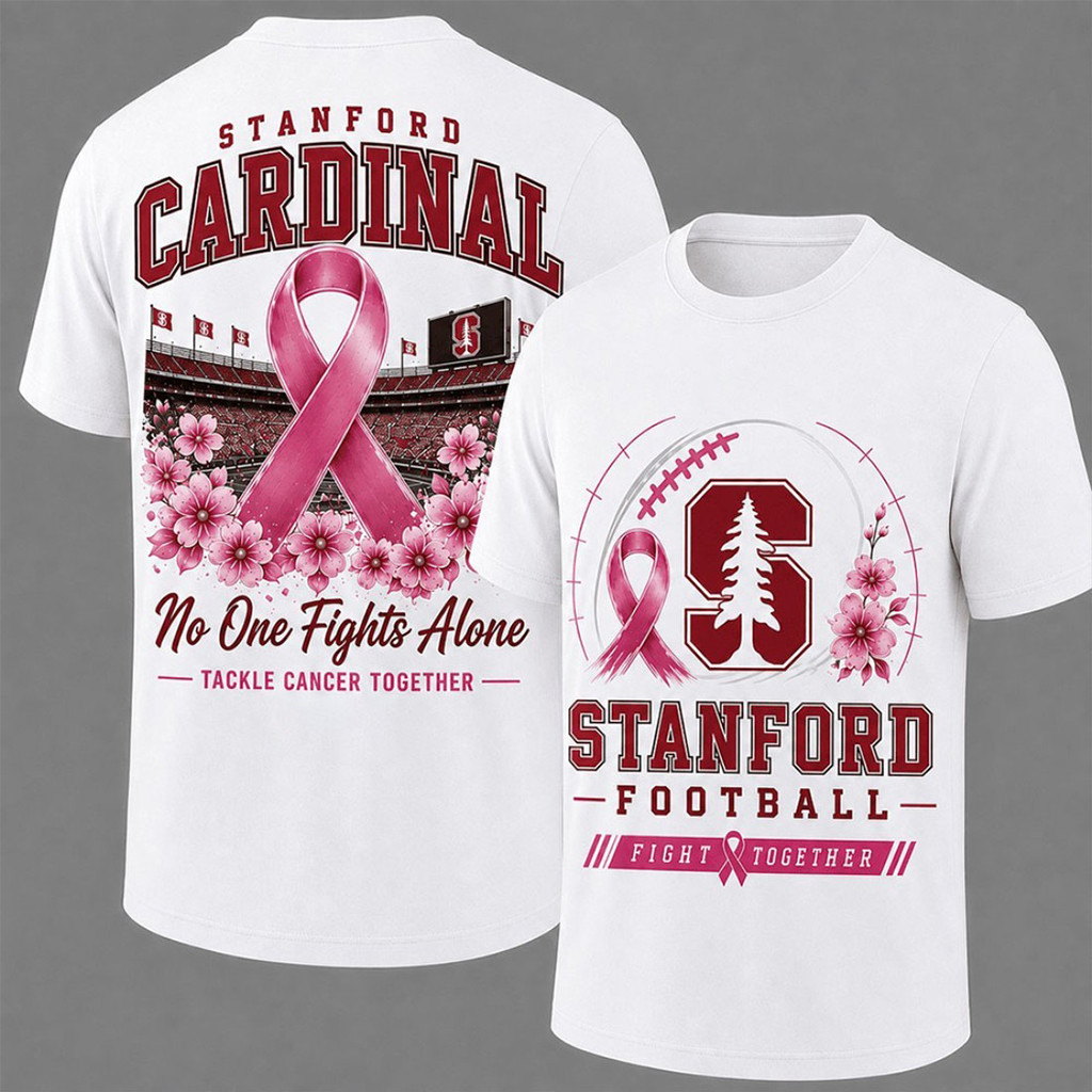 Stanford Cardinal Breast Cancer Awareness T-Shirt No One Fight Alone Stanford Football Merch Stanford Cardinal Breast Cancer Awareness T-Shirt No One Fight Alone Stanford Football Merch