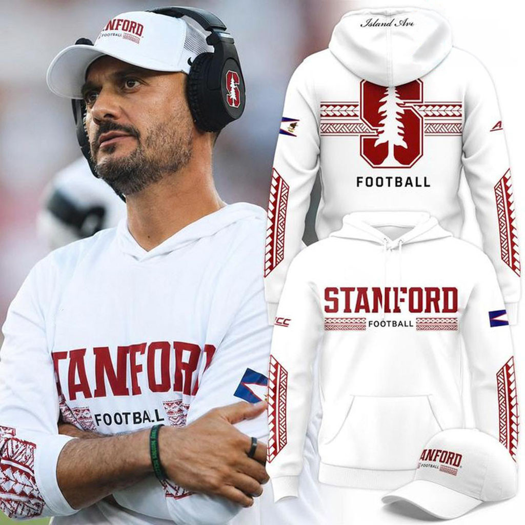 Stanford Cardinal Football Coach Tavita Pritchard 2026 Hoodie Stanford Cardinal Merch White