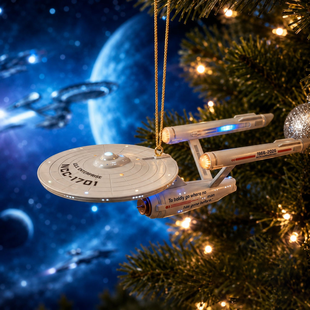 Star Trek 1966-2026 60th Anniversary Christmas Ornament Star Trek Merch Xmas Tree Decor