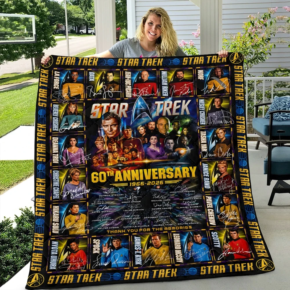 Star Trek 1966-2026 Commemorative Quilt Blanket Classic Sci-Fi 60th Anniversary Star Trek Merch
