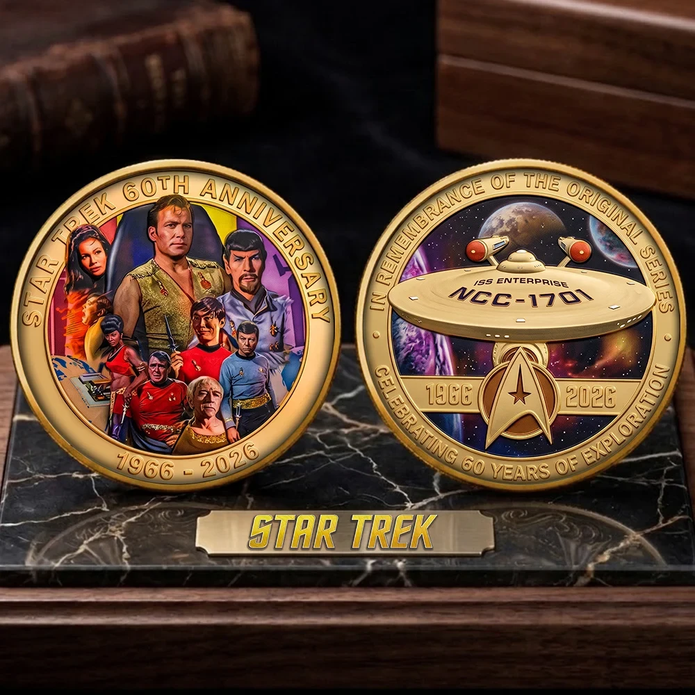 Star Trek 60th Anniversary 2026 Coin In Remembering Of The Original Series Coin Star Trek Merch