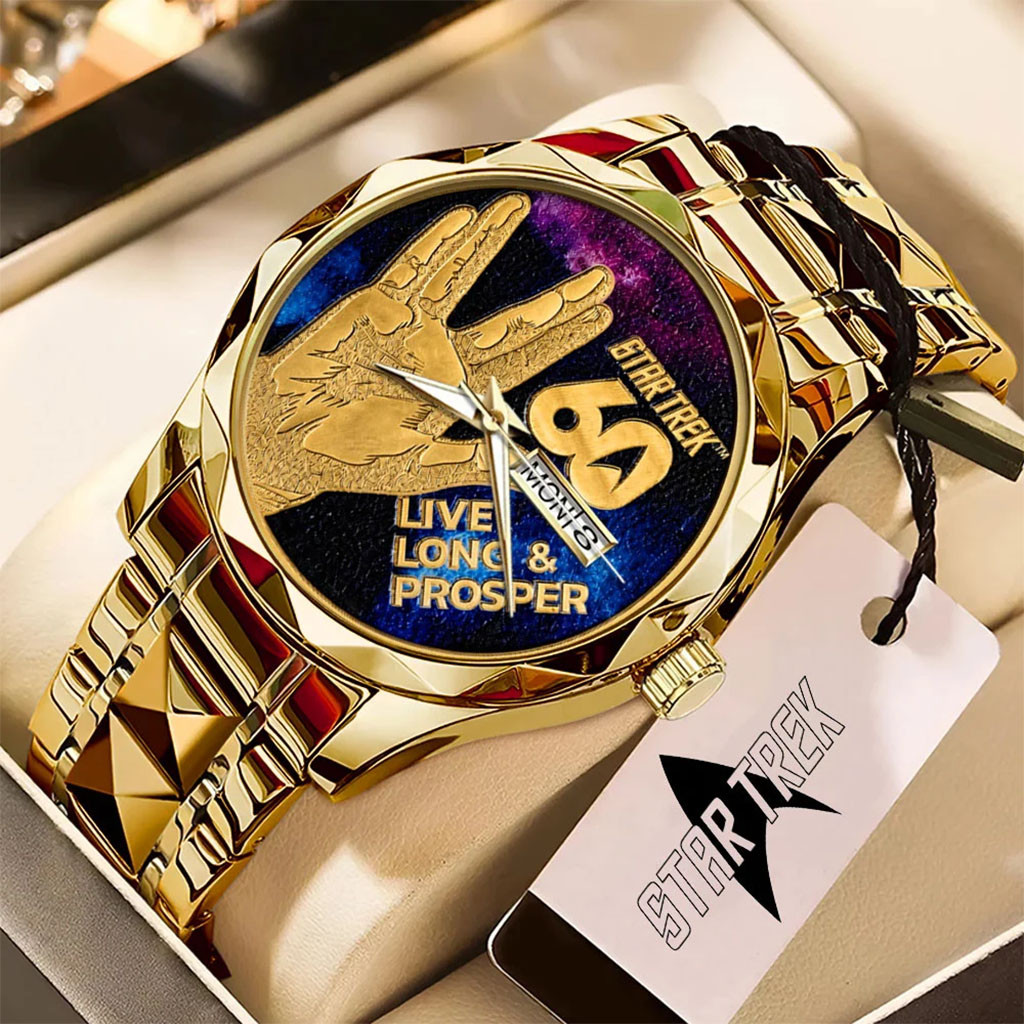 Star Trek 60th Anniversary Alloy Luxury Quartz Watch Live Long And Prosper Star Trek Merch