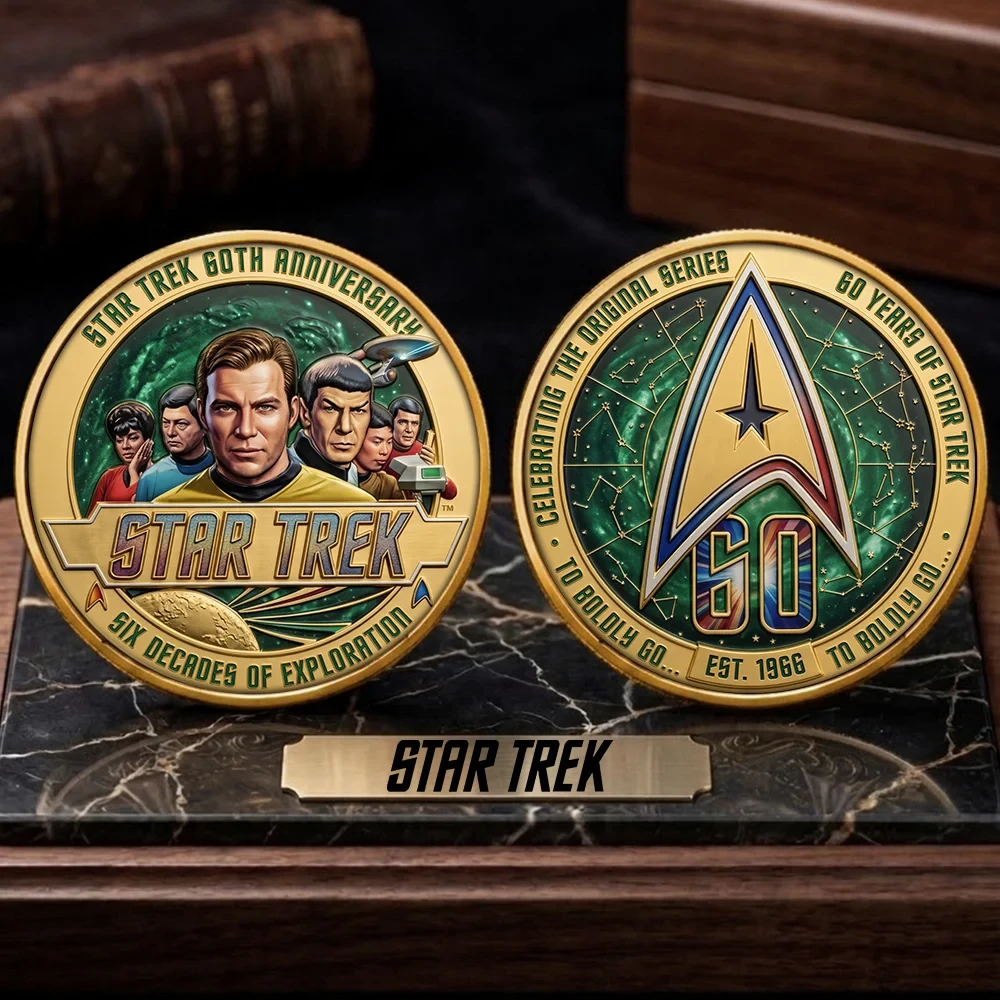 Star Trek 60th Anniversary Coin Six Decades Of Exploration Coin Star Trek Merch Fan Gifts Star Trek 60th Anniversary Coin Six Decades Of Exploration Coin Star Trek Merch Fan Gifts