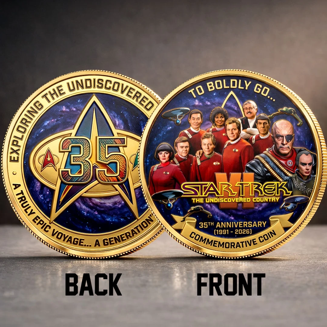 Star Trek VI The Undiscovered Country 35th Anniversary Commemorative Coin Star Trek Merch Star Trek VI The Undiscovered Country 35th Anniversary Commemorative Coin Star Trek Merch