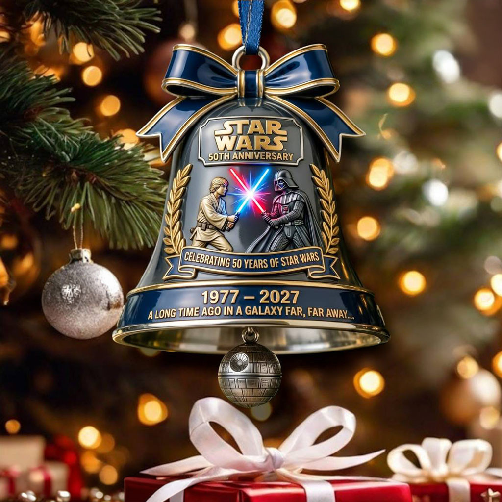 Star Wars 50th Anniversary 1977-2027 Bell Christmas Ornament Star Wars Merch Gifts For Fans