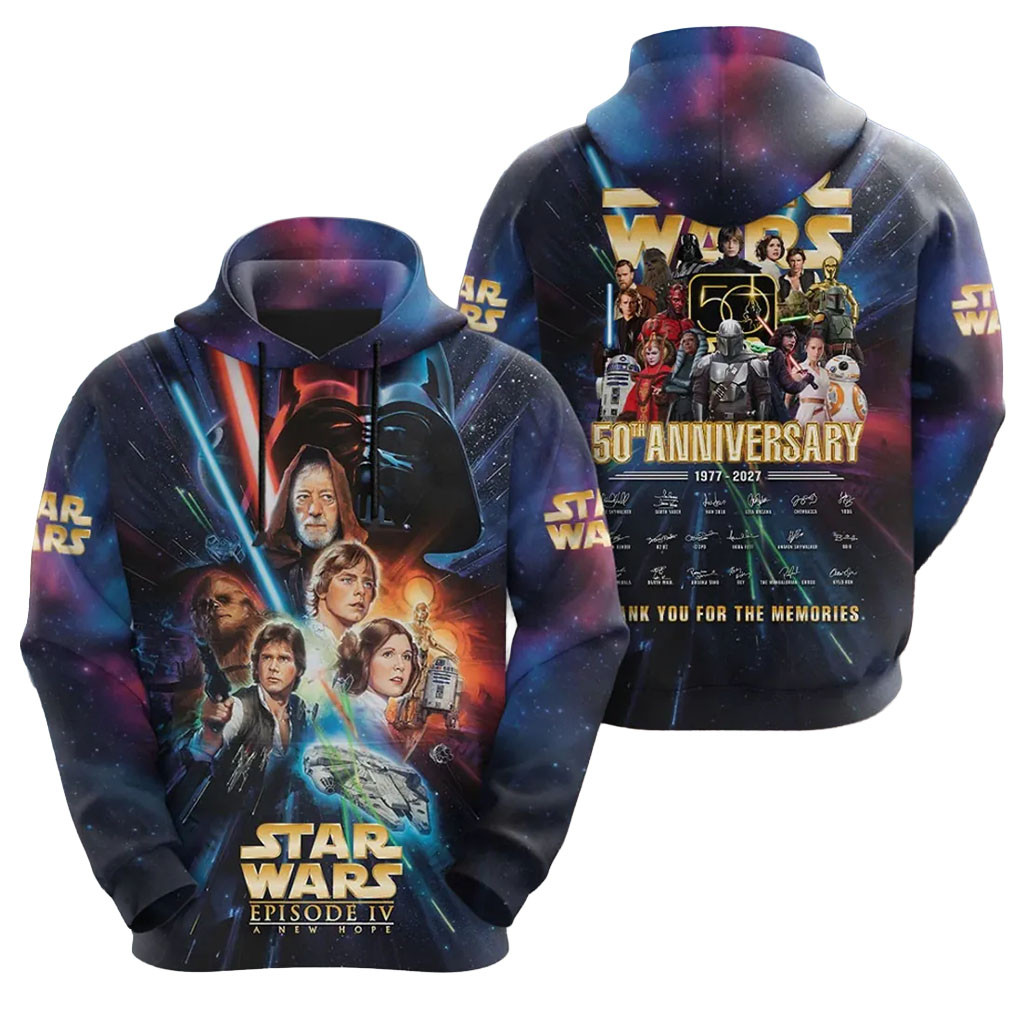 Star Wars 50th Anniversary Thank You For The Memories Hoodie Star Wars Merch Sci Fi Fan Gifts