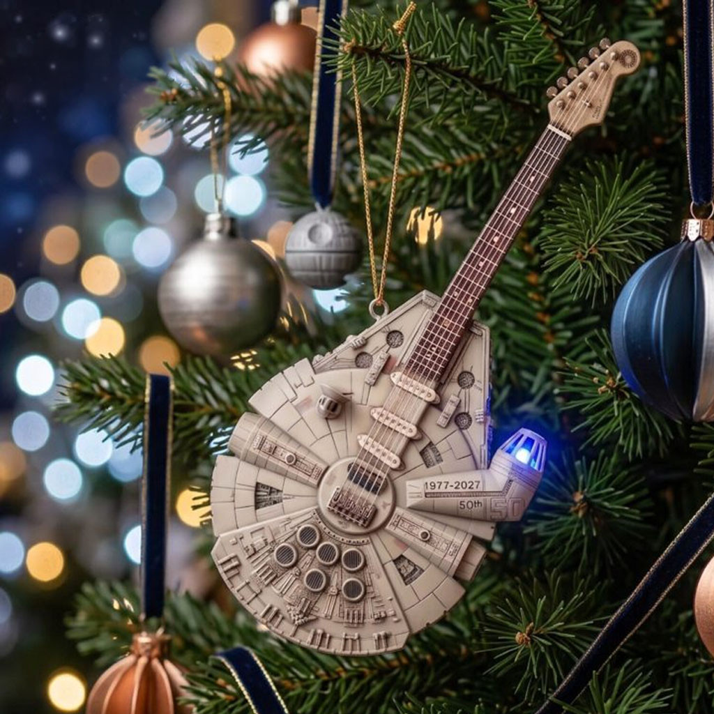 Star Wars Millennium Falcon Guitar 50th Anniversary Ornament Sci Fi Fan Christmas Decoration Star Wars Millennium Falcon Guitar 50th Anniversary Ornament Sci Fi Fan Christmas Decoration